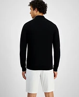 Michael Kors Men's Modern-Fit Tipped 1/4-Zip Merino Wool Sweater