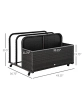 Wicker Patio Pool Float Storage Caddy