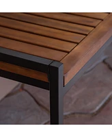 Acacia Wood Bench: Chic Style, Iron Strength