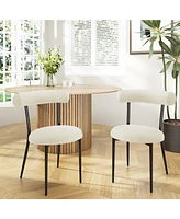 Modern Toothpick Dining Chairs with Curved Backrests (Set of 2)