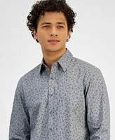 Michael Kors Men's Slim-Fit Stretch Floral Gingham Dobby Button-Down Shirt