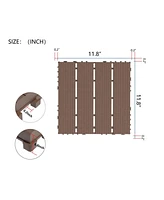 Streamdale Furniture Plastic Interlocking Deck Tiles,44 Pack Patio Deck Tiles,12" x12" Square Waterproof Outdoor All Weather Use, Patio Decking Tiles