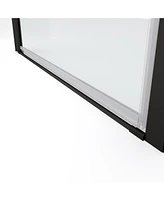 1 3/8" adjustment, universal pivot shower door, open outside, with 1/4" tempered glass and Matted black finish 2472