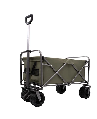 Streamdale Furniture Outdoor Garden Park Utility kids wagon portable beach trolley cart camping foldable with big wheels folding wagon