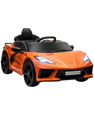 Streamdale Furniture Electric Car for Kids, 12V Chevrolet Corvette Licensed Kids Car with Parental Remote Control, Suspension System, Music, Horn, Hea