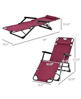 Streamdale Furniture Folding Chaise Lounge Chair for Outside, 2-in