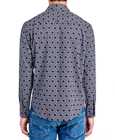 Society of Threads Men's Performance Stretch Circle-Print Shirt