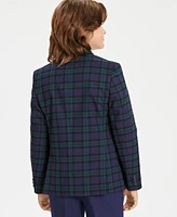 B by Brook Brothers Big Boys Plaid Double-Breasted Jacket