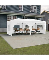 Streamdale Furniture 10'x20' Pop Up Canopy Tent with 6 Sidewalls, Ez Pop Up Outdoor Canopy for Parties, Waterproof Commercial Tent with 3 Adjustable H