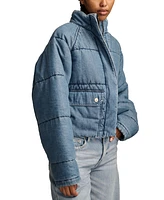 Lucky Brand Women's Denim Puffer Jacket