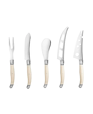 French Home Laguiole 5-Piece Artisan Cheese Knife Set with Handles