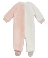 Guess Baby Girl Plush Velour Footed Zip Coverall