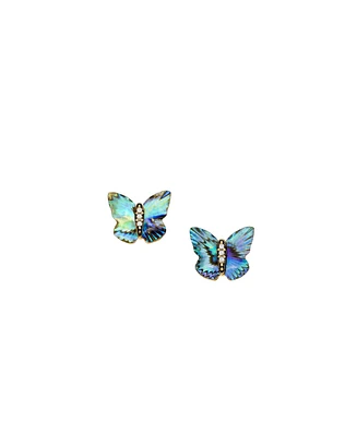 Fossil Sutton Butterfly Wings Abalone Stud Earrings