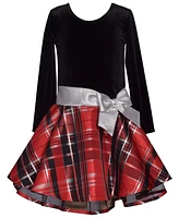 Bonnie Jean Big Girls Plaid Hipster with Side Bow Dress