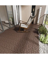 Stone Style 12" Patio Deck Tiles, Diy Module Interlocking Decking Tiles Floor Tile, Easy and Quick Installation Court Tiles for Porch Poolside Ba