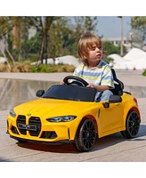 Streamdale Furniture Bmw M4 Licensed Kids Electric Car, 12V Ride On Car with Parent Remote Control, Suspension, Handle Attachment, Battery Powered Kid