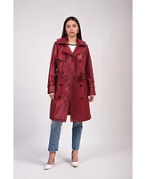 Furniq Uk Women's Leather Jacket, Burgundy, Created for Macy's