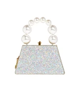 Milanblocks Forever Love Glitter Top Handle Acrylic Clutch