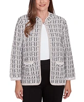 Alfred Dunner Petite Romancing The Stone Textured Knit Jacket