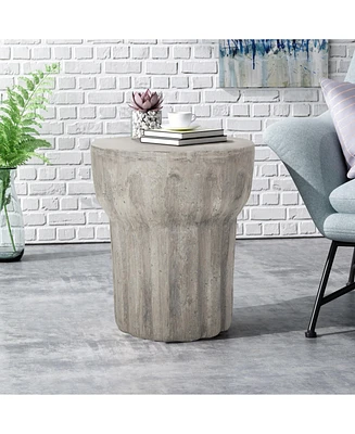 Streamdale Furniture Delphinus Side Table: Modern Concrete Elegance For Outdoor Living