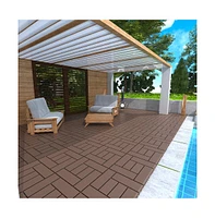 Simplie Fun Zz Style 12" Patio Deck Tiles, Diy Module Interlocking Decking Tiles Floor Tile, Easy and Quick Installation Court Tiles for Porch Poolsid