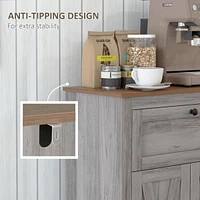 Farmhouse Barn Door Accent Cabinet, Kitchen Sideboard Storage Cabinet with Double Doors, Drawer, and Adjustable Shelf for Bedroom, Living Room, Light