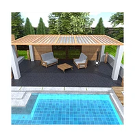 Simplie Fun Stone Style 12" Patio Deck Tiles, Diy Module Interlocking Decking Tiles Floor Tile, Easy and Quick Installation Court Tiles for Porch Pool