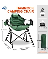 Streamdale Furniture Hammock Camping Chair Folding 350 lbs Foldable Portable Rocking Chairs for Adults Outside Swinging Camp with Stand Lawn Garden Ha