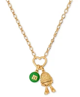 M&M X Kate Spade New York Gold-Tone M&M Statement Pendant Necklace, 18" + 3" extender