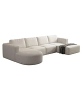 Simplie Fun 133.8470.86 Modular Sectional Sofa Sleeper Couch, Sectional Sofa with Chaise and Ottoman, Convertible U Shaped Modular Sofa Set. Compresse