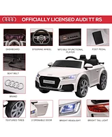 Simplie Fun 6V Kids Electric Ride On Car, Licensed Audi Tt Rs with Seat and Remote Control, Horn, Music, MP3 - White