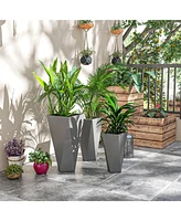 Set of 3 Tall Planters, 28.75", 24.5", 20.5", MgO Indoor Outdoor Planters with Drainage Holes, Stackable Flower Pots for Garden, Patio,