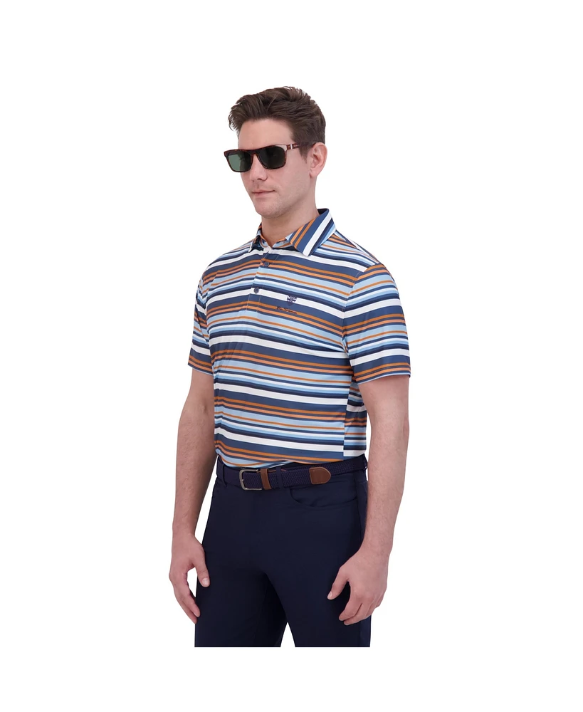 Ben Sherman Men's Sport Multi Stripe Tech Jersey Sports Fit Polo Shirt