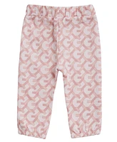 Guess Baby Girl Long Sleeve T-Shirt and Terry Pant, 2-Piece Set