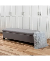 Spacious Storage Ottoman With No Assembly Required In Light Grey