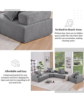 Streamdale Furniture Loveseat Frame for Oversized Modular U Shaped Sectional Sofa, Luxury Boucle Floor Couch Set, Convertible Sleeper Couch, Spacious