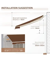 Streamdale Furniture 13' x 8' Retractable Awning, Patio Awnings, Sunshade Shelter w/ Manual Crank Handle, Uv & Water