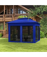 Simplie Fun 11' x 11' Pop Up Canopy, Outdoor Patio Gazebo Shelter with Removable Zipper Netting