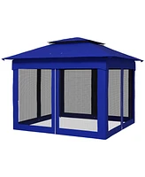 Streamdale Furniture 11' x 11' Pop Up Canopy, Outdoor Patio Gazebo Shelter with Removable Zipper Netting