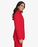 Calvin Klein Petite Notch-Lapel Button-Front Blazer