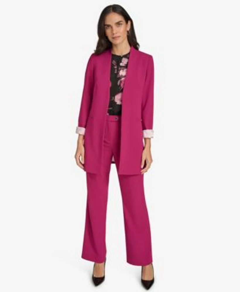 Calvin Klein Petite Cuffed Jacket Printed Blouse Highline Pants