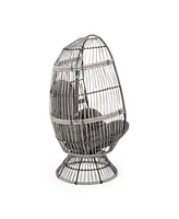 Streamdale Furniture Cozy Swivel Egg Chair: Rattan Haven For Outdoor Relaxation