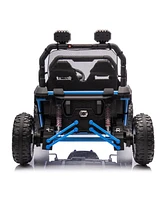 24V Two-seater Kids Ride On Utv W/Parents Control,400W Super Power, Four-wheel suspension, Led Light with Rear searchlight, Bluetooth, MP3,Music, Rear