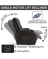 Infinite Position Up to 350 Lbs Power Lift Recliner Chair for Elderly, Heavy Duty Motion Mechanism with 8-Point Vibration Massage and Lumbar Heating,