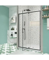 50-54" W x 71" H Piovt Swing Glass Shower Door, Pivot Frame Sliding Shower Door with 1/4" (6mm) Clear Sgcc Tempered Glass, Matte Black