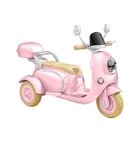 Simplie Fun 12V Kids Motorcycle, 3 Wheels 12v Kids Ride on Motorcycle with Mp3, Bluetooth, Headlight, Storage Box, Motorcycle for Kids-Pink