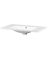 Streamdale Furniture 36" Single Bathroom Basin Sink, Vanity Top Only, 3-Faucet Holes, Resin