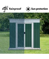 Simplie Fun Outdoor Storage Sheds 6FTx4FT Pent Roof Green