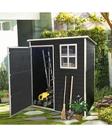 Simplie Fun 5x3ft Resin Outdoor Storage Shed Kit-Perfect to Store Patio Furniture, Black