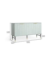 Sideboard Buffet Cabinet, Modern Accent Cabinet with 4 Door, Entryway Cabinet with Storage for Living Room, Dinning Room, Gray
